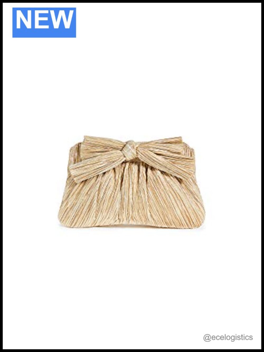 Loeffler Randall Pleated Frame Clutch Chain Strap Silk
